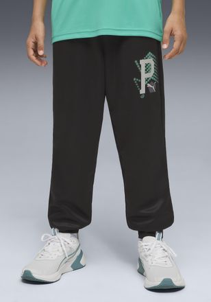 Puma Trainingshose PUMA ACTIVE SPORTS POLY PANTS B, Damen, Gr. 128, N-Gr, puma schwarz, Piqu&eacute;, Obermaterial: 100% Polyester, bedruckt, regular fit normal, 