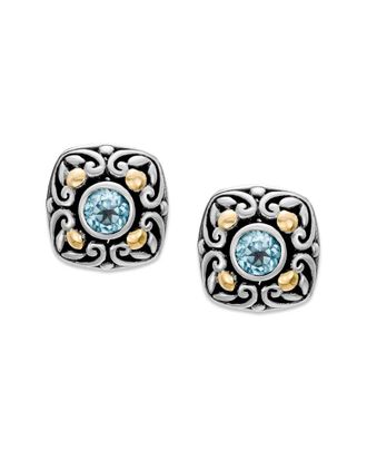 Samuel B. Silver & 18K 0.62 Ct. Tw. Blue Topaz Earrings