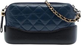 Chanel Pre-owned Vintage Crossbody Bag - Dames - Vintage Schoudertas - Blauw - ONE Size - Leer - Vintage