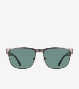 Cole Haan Mens Vintage Camo Modified Rectangle Sunglasses - Grey