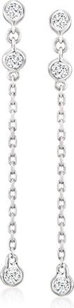 RS Pure by Ross-Simons Diamond Drop Earrings in Sterling Silver