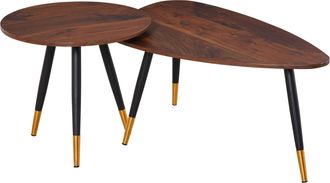 HOMCOM Coffee Table Set of 2 Nesting End Side Tables Living Room Home Office | TJ Hughes