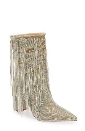 Azalea Wang Relentless Pointed Toe Bootie in Silver at Nordstrom Rack, Size 8