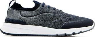 Brunello Cucinelli Navy Blue Lace Up Sneakers