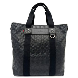Gucci Black Leather Tote Bag (Pre-Owned)