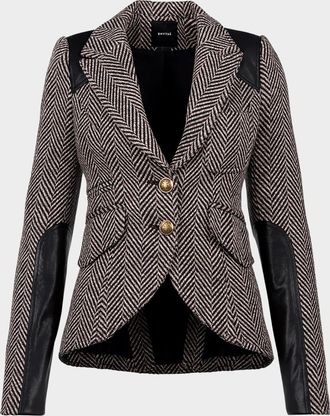 Smythe Herringbone Saddle Patch Equestrian Blazer