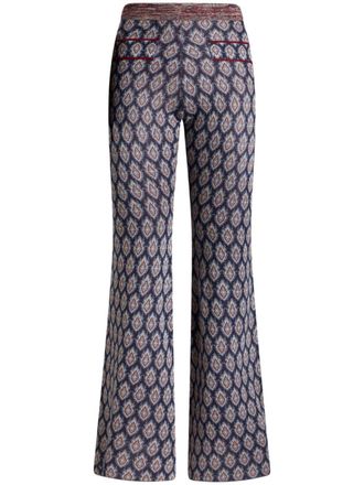 Etro jacquard-pattern knit trousers - Blue