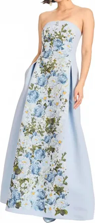 Sachin & Babi Larisa Gown In Sky Blue Cascade