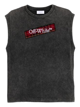 Off-white logo patched bookish T-shirt - women - Cotton - S - Grey
