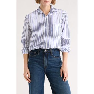 Frank & Eileen Relaxed Fit Cotton Button-Up Shirt in White W/Blue Stripe at Nordstrom Rack, Size Xx-Small