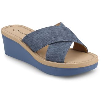 Journee Collection Women & apos;s Biara Platform Wedge Sandals
