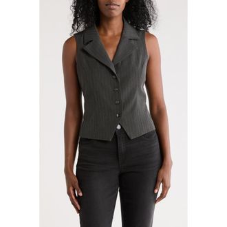 Nicole Miller Birdie Pinstripe Vest in Charcoal at Nordstrom Rack, Size X-Large