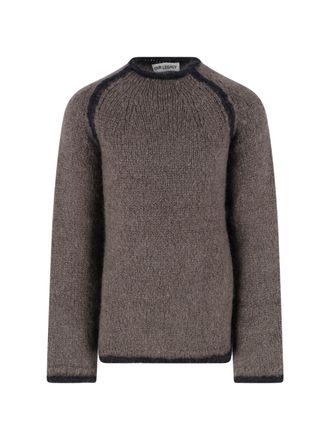 Our Legacy Grey Chunky Knit Contrast Trim Sweater