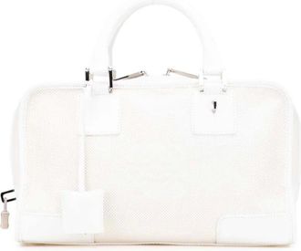 Loewe Borsa a mano Amazona 28 in pelle traforata 2003 - Bianco