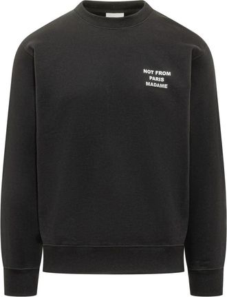 Dr&ocirc;le de Monsieur Le Slogan Sweatshirt - Heren - Sweatshirts - Zwart - L - Katoen - Hoodies & sweatvesten
