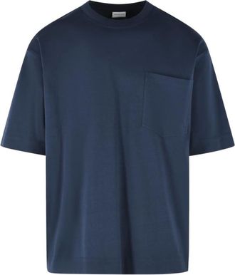 Dries Van Noten Navy Blue Cotton T-shirt