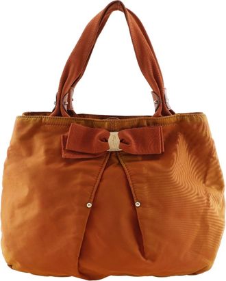Ferragamo Orange Nylon Tote Bag (Pre-Owned)
