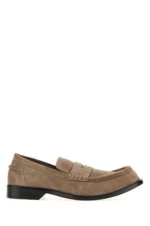 Loewe Beige Suede Slip-on Loafers