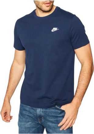 Nike Sportswear Club T-Shirt - Heren - Sportshirts - Blauw - S - Katoen - Fitness