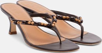 Staud Freja beaded leather thong sandals
