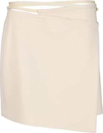 Sportmax Rokken, Dames, Oranje, XS, Wol, Mini Genny Omslagrok