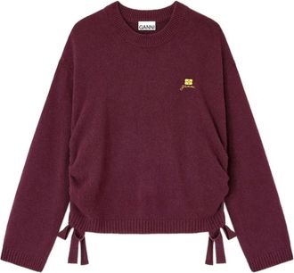 Ganni Truien - Dames - Ronde hals truien - Rood - XS - Wol - Truien & Vesten