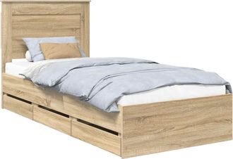 vidaXL Estructura De Cama Roble Sonoma 75 X 190 Cm Madera Ingenieril Vidaxl