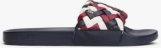 Tommy Hilfiger Womens Woven Pool Slide - Navy - US 6.5 / EU 37