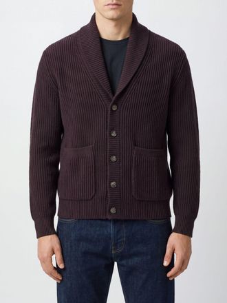Eleventy Cardigan in lana con collo a scialle e tasche a toppa