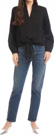 Fifteen Twenty Scarlet Tie Front Top In Black