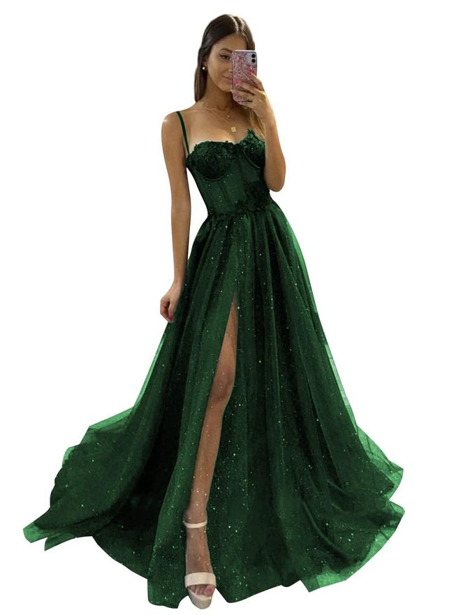 Generic Sparkly Sequin Prom Dresses Long Mermaid Bridesmaid Dress Off  Shoulder Formal Party Evening Gowns with Slit Emerald Green XXS from 78.99  - on Stylight