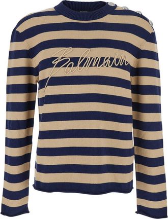 Balmain Blue Stripes Sweater