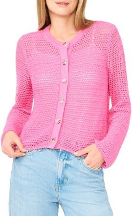 Vince Camuto Open Weave Cardigan in Strawberry Moon at Nordstrom Rack, Size X-Large