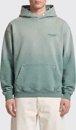 Represent Felpa con cappuccio in cotone relaxed fit con logo stampato