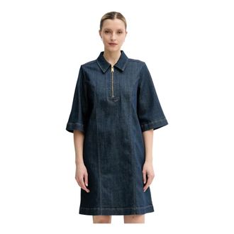 Mos Mosh MOS Mosh, Dames, Jurken, Blauw, Maat: M Katoen