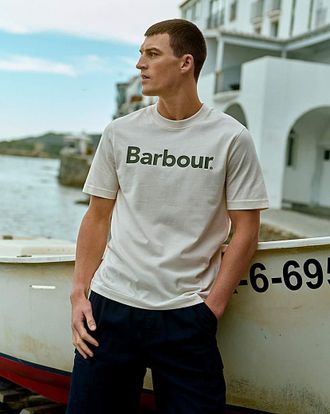 Barbour Logo Relaxed T-Shirt - White