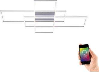 Paul Neuhaus Paul Neuhaus Q-Inigo Lámpara de techo LED semiempotrada integrada de acero, 3 LED de 18 W, 2700-5000 K, regulable
