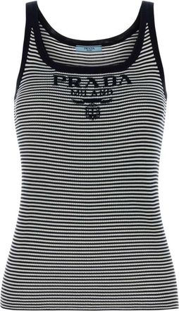 Prada Black Stripes Scoop Neck Sweater