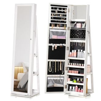 HOMCOM Armario de joyer&iacute;a 38x38x160 cm blanco