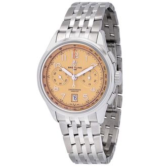 Breitling Pre-owned Breitling Premier B01 Chronograph 42 Automatic Chronometer Brown Dial Mens Watch AB0145331K1A1