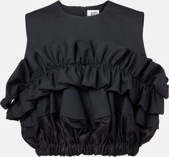 Comme Des Garçons Top in lana con volant