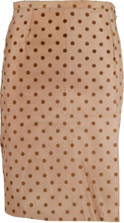 Moschino Cheap and Chic Polka Printed Calfskin Skirt - 10s