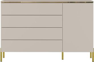 Vente-Unique Pascal Morabito - Com&ograve; Con 4 Cassetti E 1 Vano Portaoggetti Beige E Dorato - Vukia Di
