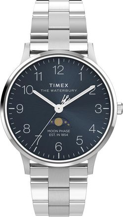 Timex Waterbury Classic Mens Silver Watch TW2W75700 Stainless Steel - One Size