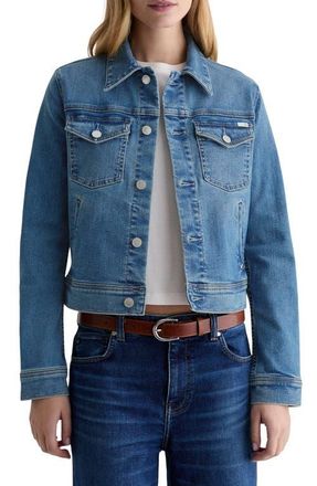 AG - Adriano Goldschmied Robyn Crop Stretch Denim Jacket in Charmed at Nordstrom, Size X-Small