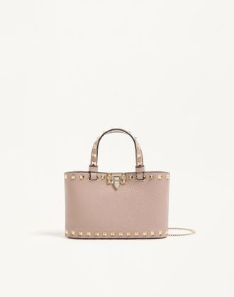 Valentino Garavani Rockstud Mini Shopping Bag In Grainy Calfskin Wo