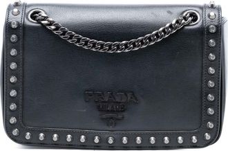Prada Pre-owned Prada Glace Calfskin Studded Crossbody L5ND65PMMLM2YX61