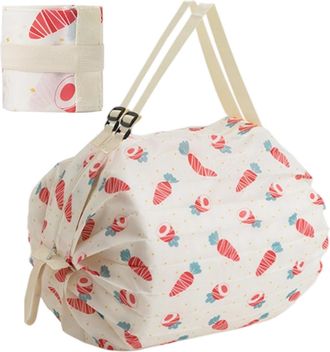 Generic Grocery Bag - Foldable Shopping Tote, Nylon Carry Bag with Handles, Lightweight Organizer with Strong Load-Bearing for Snacks Cake Soda Water Drinks F