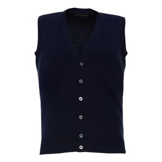 FILIPPO DE LAURENTIIS Gilet Sin Mangas Con Botones - Knitwear - Hombre - Azul - 2XL