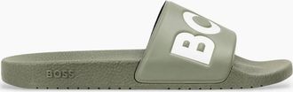HUGO BOSS Mens Boss Black ARYEH SLIDERS OPEN GREEN - Size: 10